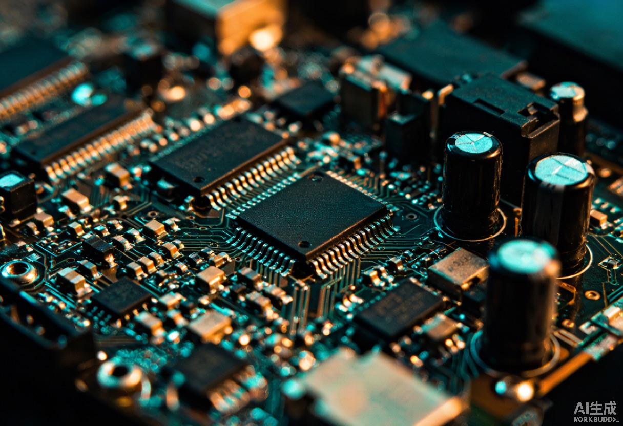Detailed view of a manufactured printed circuit board